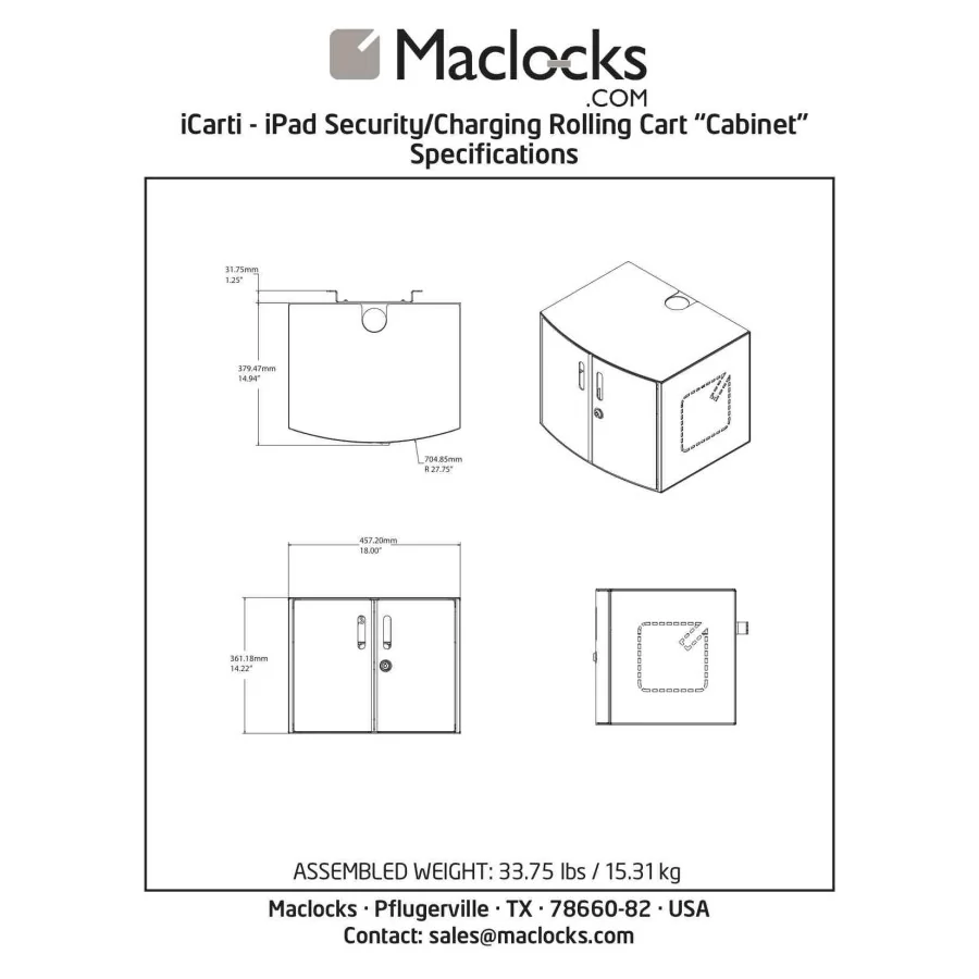 Chariot de charge tablettes 32 unites Cartipad Duo - Maclock Compulocks CL-Duo-cart﻿ Cartipad duo ElockStore ﻿ref00235 5