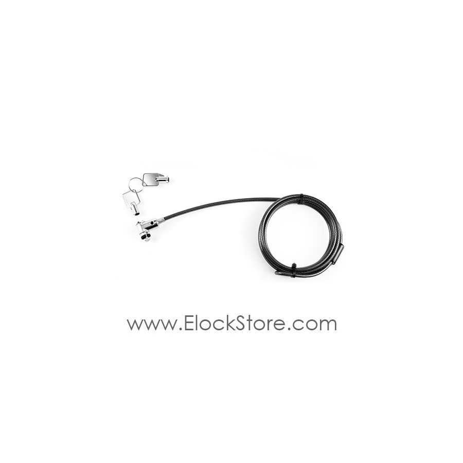 Cable antivol informatique Ultra Slim à clé universel - Noir Argenté - Maclocks CL15 1