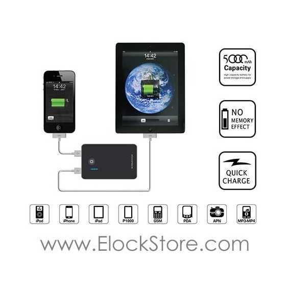 Batterie de secours tablette iPad iPhone iPod et périphériques mobiles Compulocks PBLIP10KW