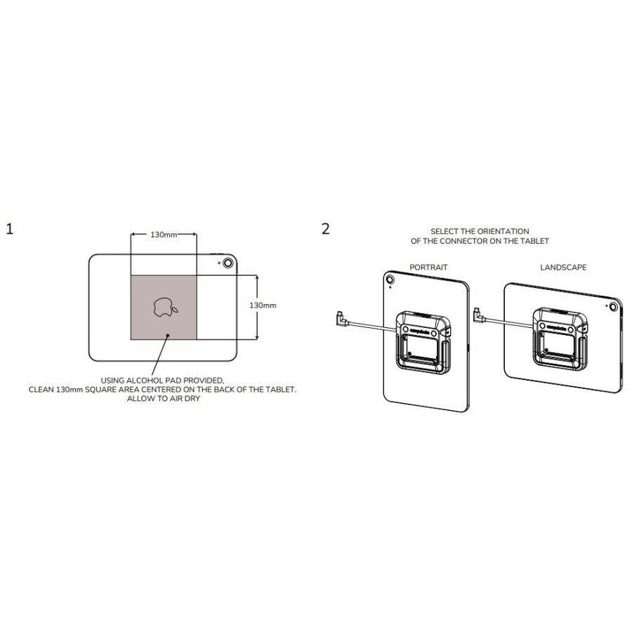 Support iPad Mural Amovible avec Charge sans fil et Transfert de données - Maclocks - PowerMove Wall