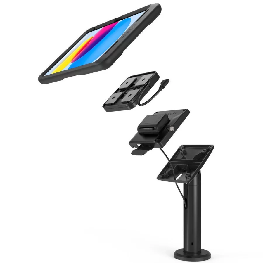 Borne iPad de table Amovible avec Charge sans fil et Transfert de données - Maclocks - PowerMove Rise