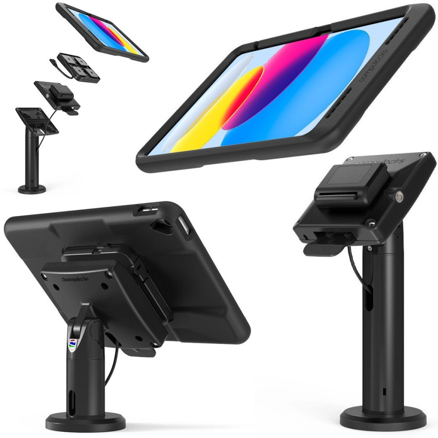Borne iPad de table Amovible avec Charge sans fil et Transfert de données - Maclocks - PowerMove Rise Borne iPad de table Amovible avec Charge sans fil et Transfert de données - Maclocks - PowerMove Rise