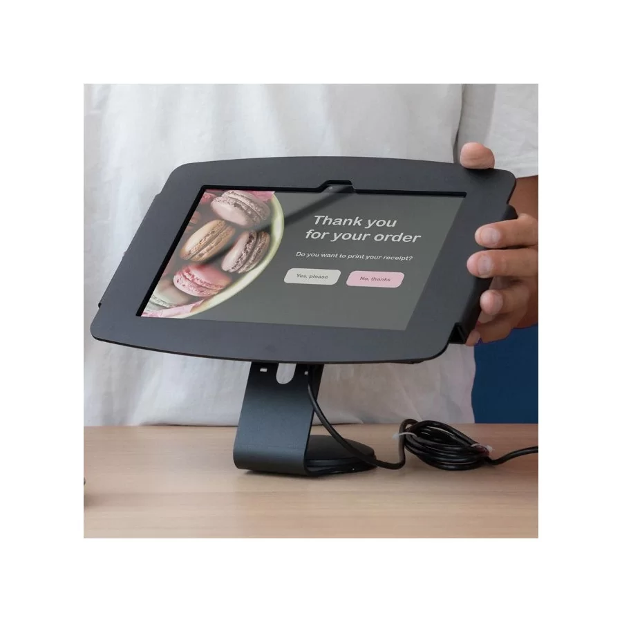 Borne iPad antivol de table ou mural , avec support fixe, Maclocks 111B102IPDSB 111W299PSENW