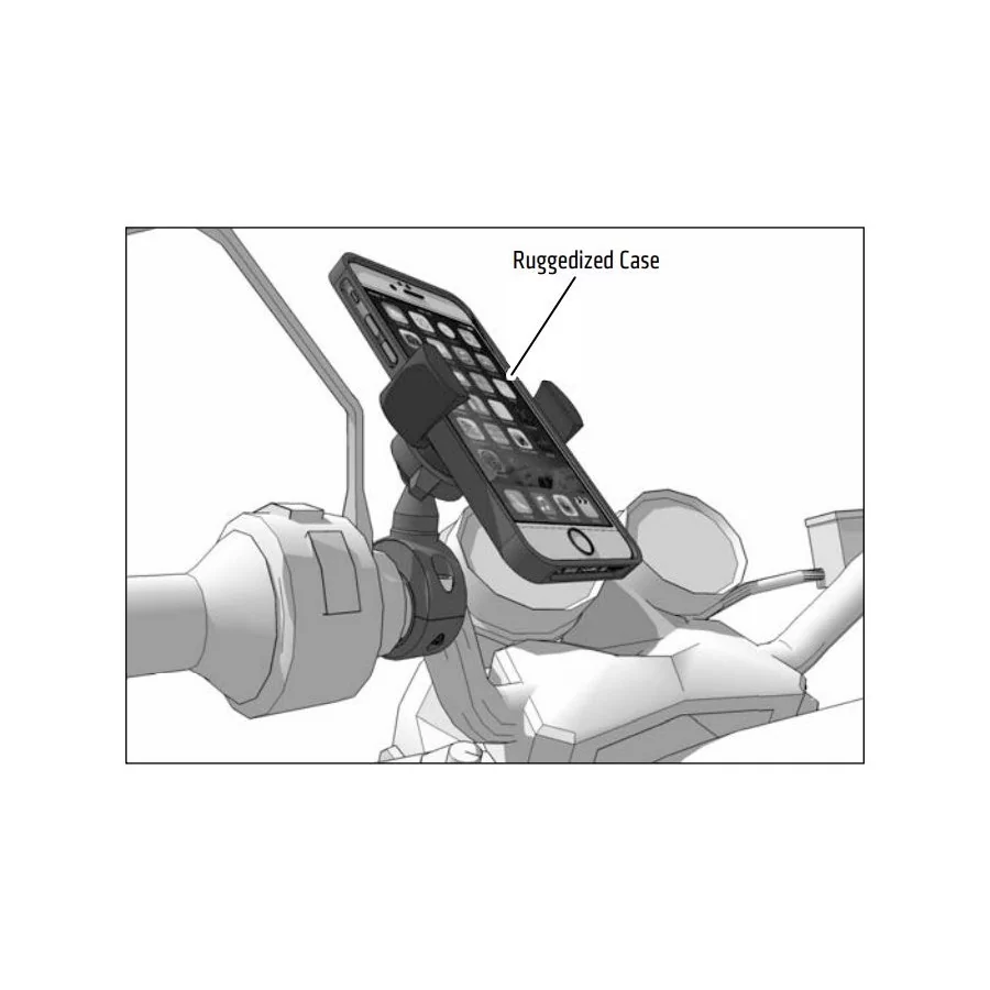 Support Téléphone et Tablette chromé pour Moto