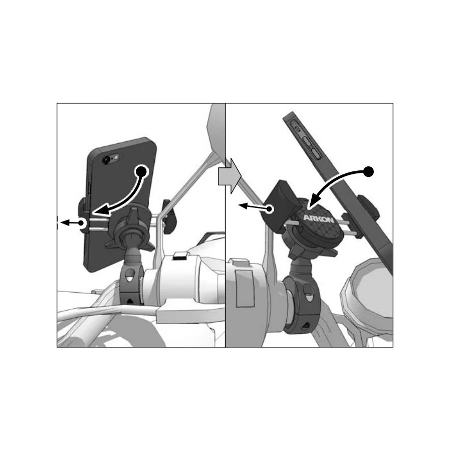 Support Téléphone et Tablette chromé pour Moto