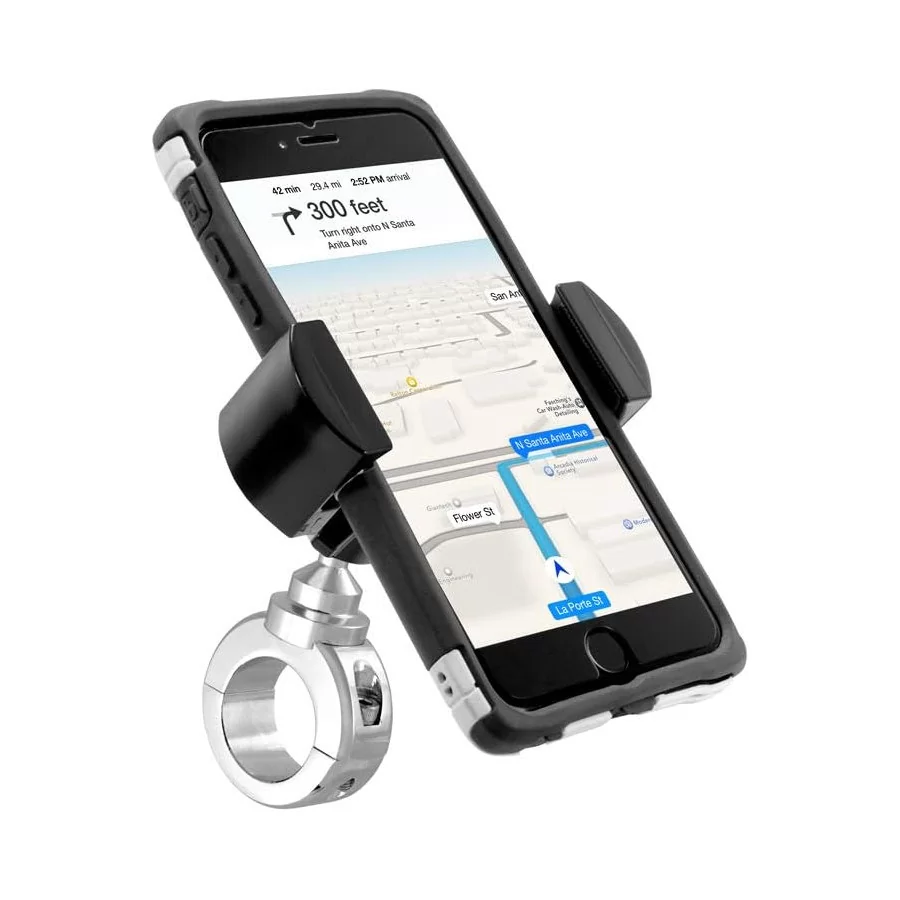 Support Téléphone et Tablette chromé pour Moto