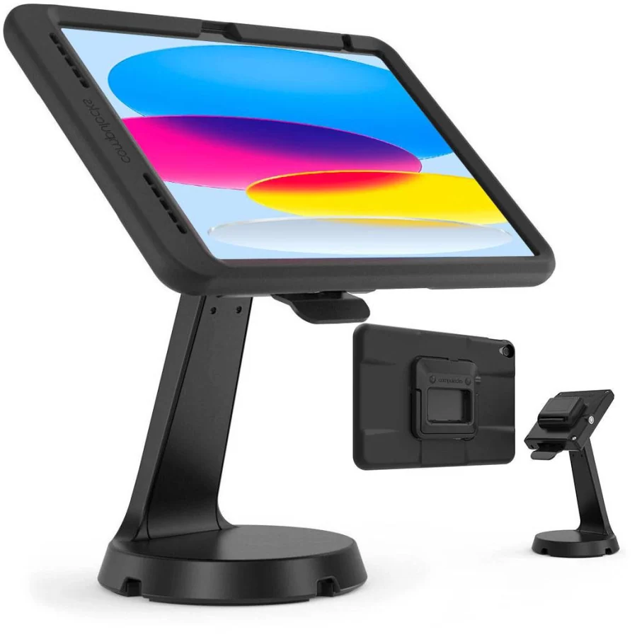 Support iPad de Table Amovible avec Charge sans fil et Transfert de données - Maclocks - Mast PowerMove Support iPad de Table Amovible avec Charge sans fil et Transfert de données - Maclocks - Mast PowerMove