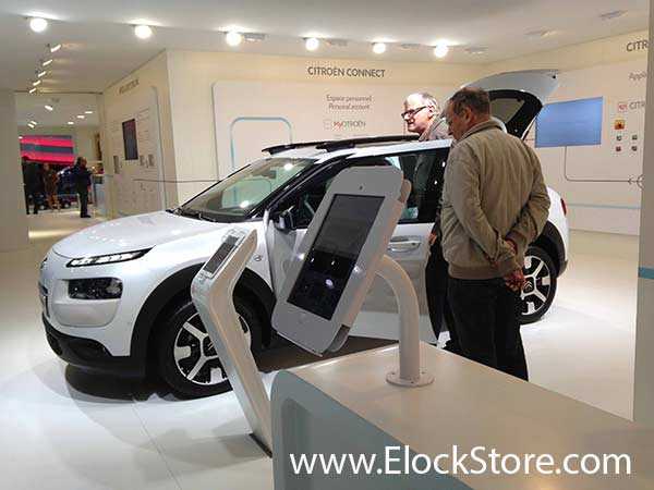 Citroen - Pied pole et kiosque space pour iPad Air Maclocks ElockStore