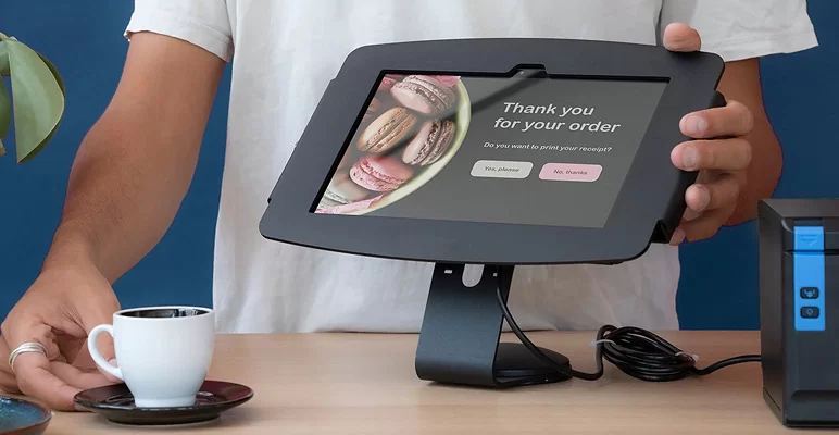Kiosque iPad de table sécurisé