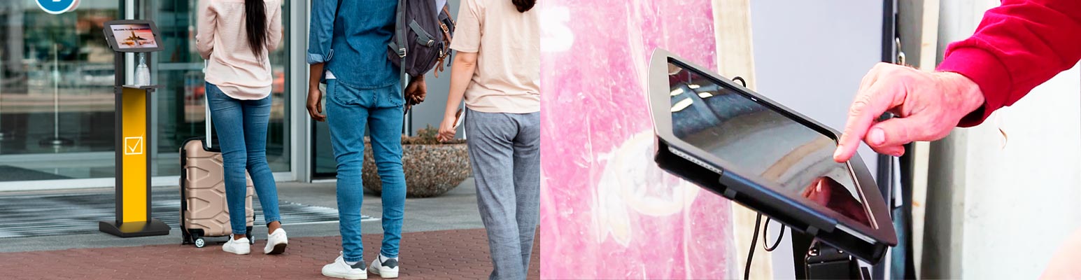 Borne interactive avec tablette pour magasin