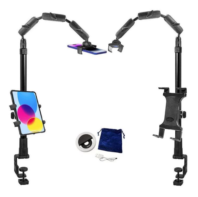 Support Téléphone et Tablette avec Lumière et Pince ARKON CLAMPRCB