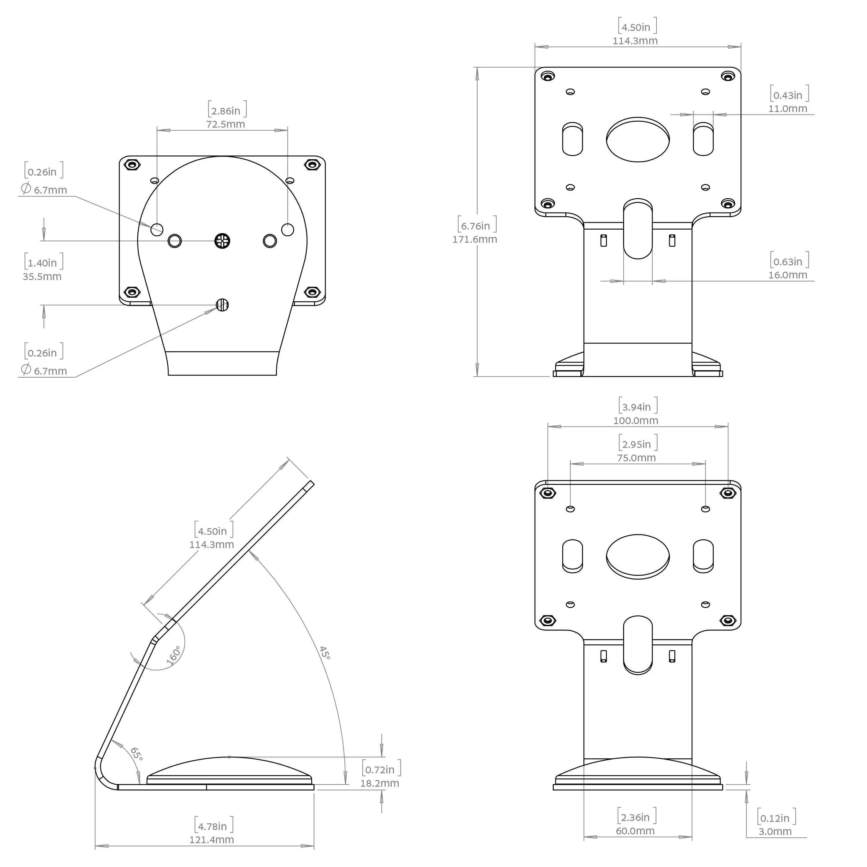 Support écran 45% Compulocks