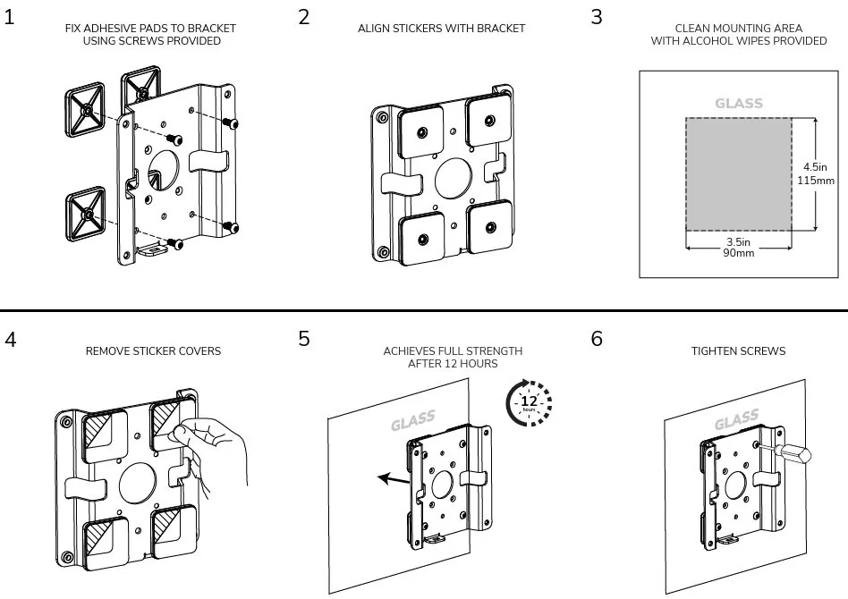 Plaque VESA pour Surface Vitrée - Compulocks