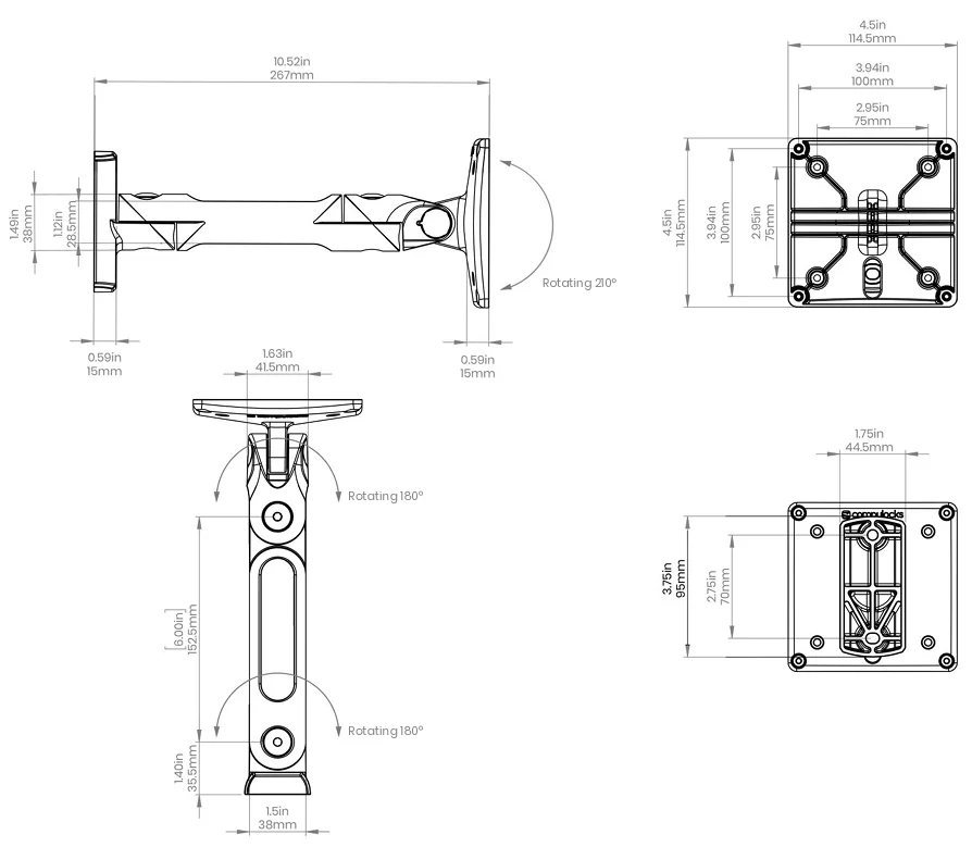 Bras Articulé pour Microsoft Surface - Compulocks