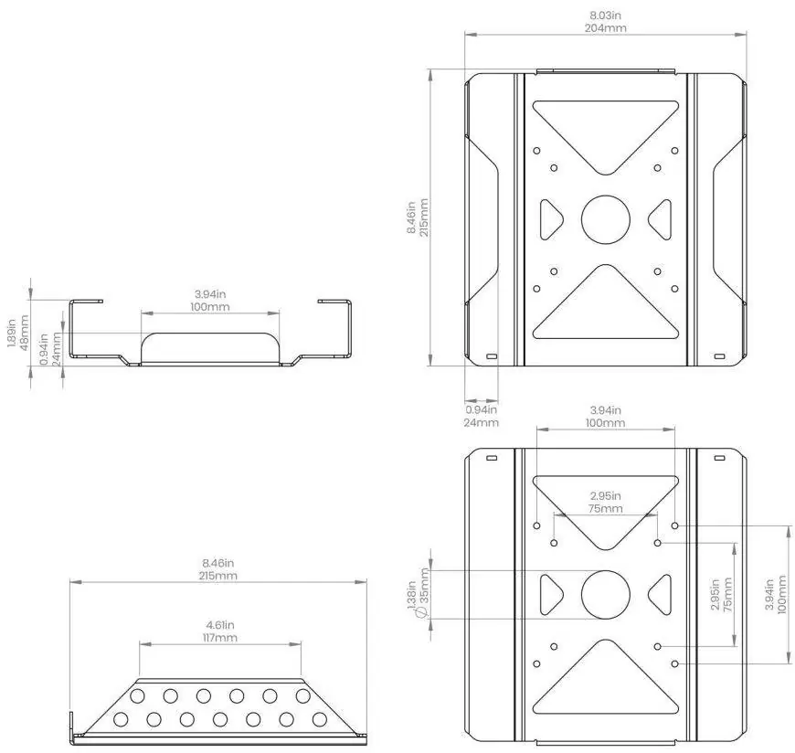 Support Mac Mini antivol installation