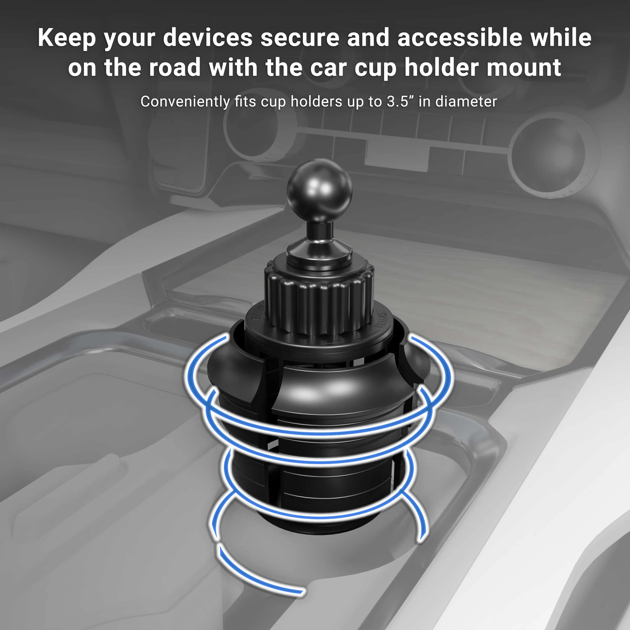 Support téléphone porte-gobelet MagSafe installé dans une voiture