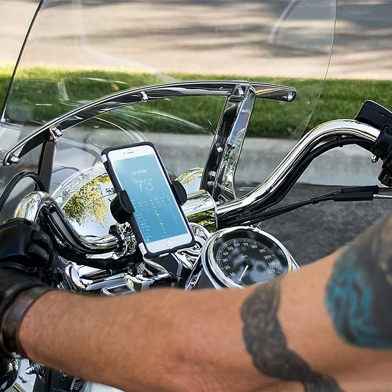 Support Téléphone et Tablette chromé pour Moto