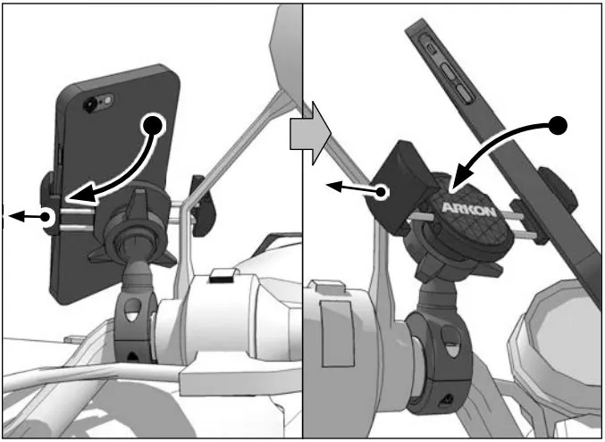 Support Téléphone et Tablette chromé pour Moto