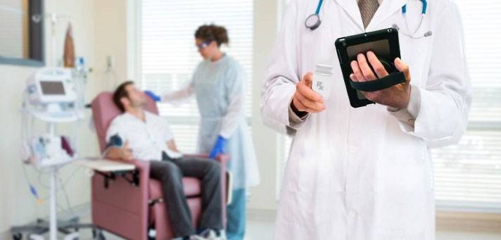 Borne tablette et bras articulé secteur santé